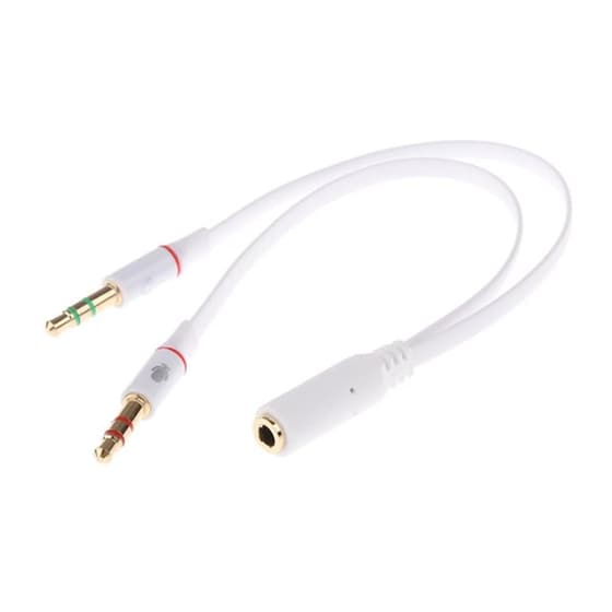Powertech Αντάπτορας 2x 3.5mm Σε 3.5mm Θηλυκό Cab-j048, 0.2m, Λευκό image 0