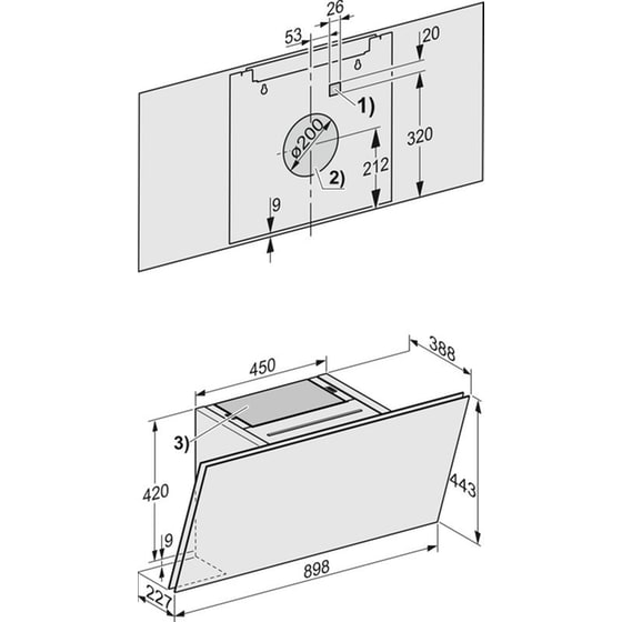 MIELE DAH 2960 90 cm Μαύρο Καμινάδα - Τζάκι Απορροφητήρας image 5