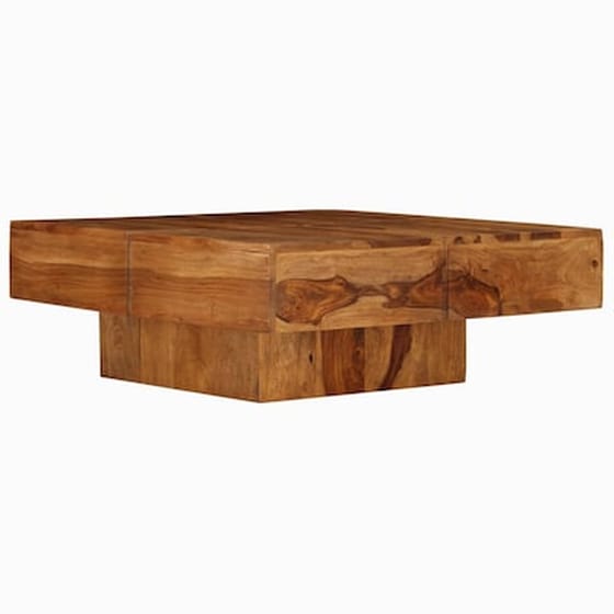 Τραπεζάκι Σαλονιού Vidaxl από Μασίφ Ξύλο Sheesham 80x80x30cm - Καφέ image 2