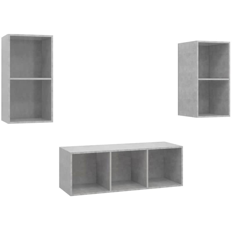 Έπιπλο Τηλεόρασης VidaXL Μοριοσανίδα 3 Τμχ 37x37x72cm - Γκρι VIDAXL