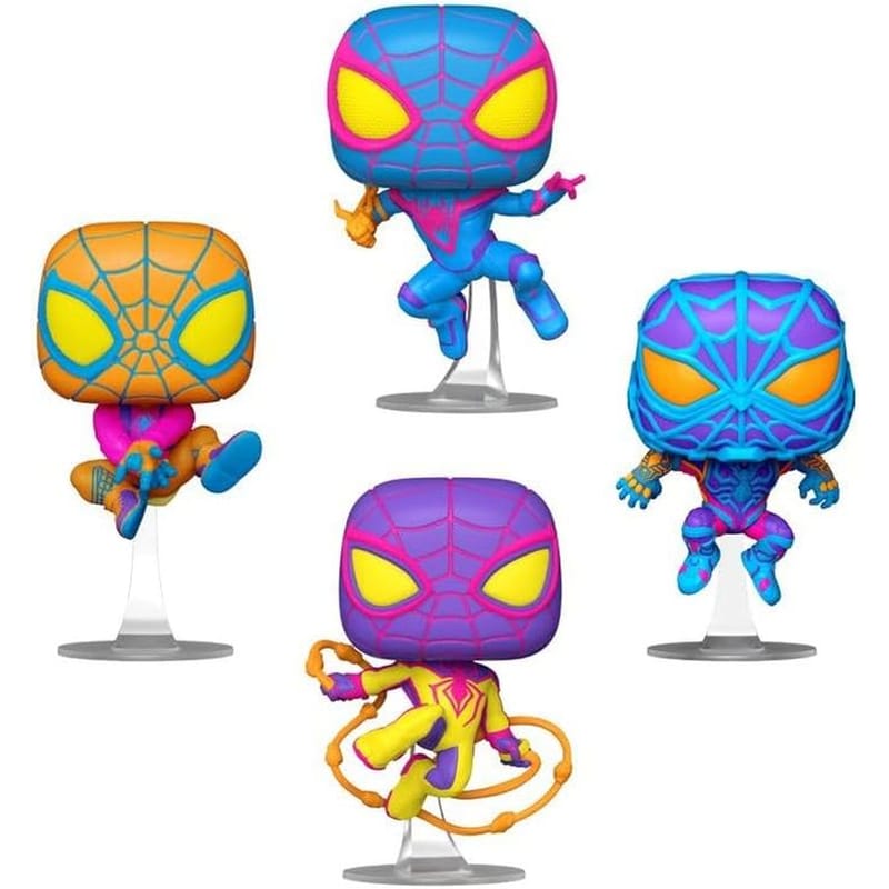 FUNKO Funko Pop! Marvel - Miles Morales Classic Suit, S.T.R.I.K.E Suit, Bodega Cat Suit, T.R.A.C.K Suit 4-Pack