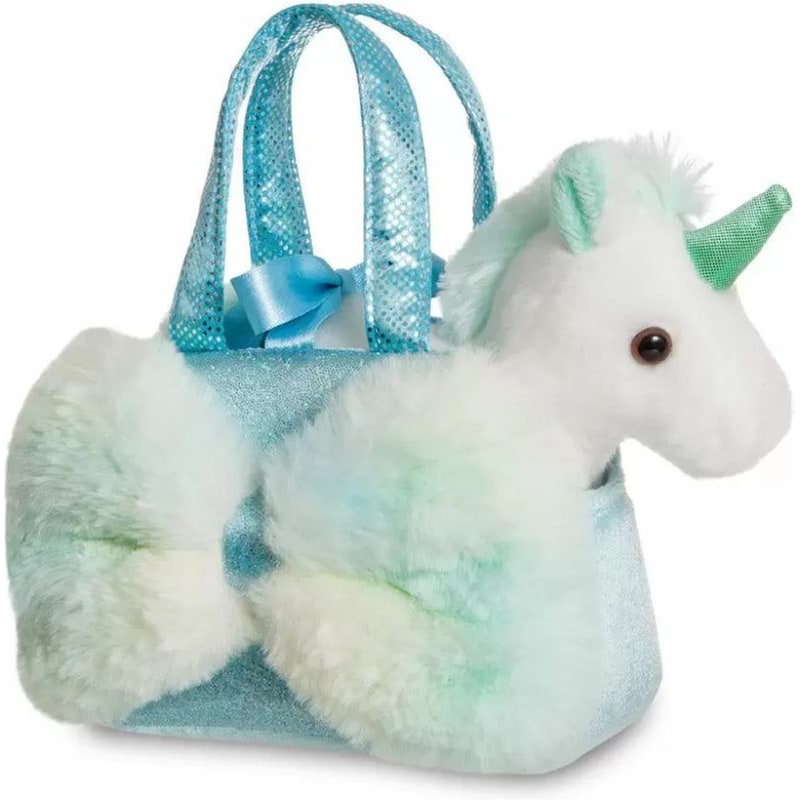 AURORA Fancy Pals Unicorn Λούτρινο Μονόκερος Σε Τσαντάκι Γαλάζιο 20εκ