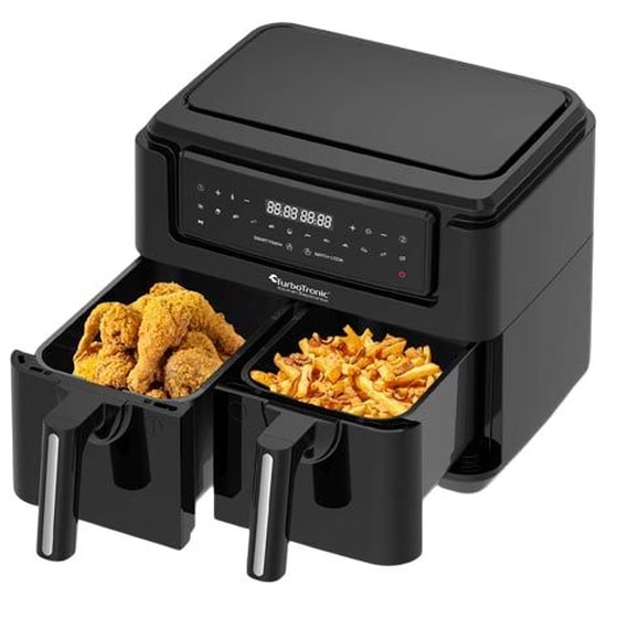 TURBOTRONIC 1750W 7.6 L Μαύρη Διπλή Φριτέζα Αέρος image 2