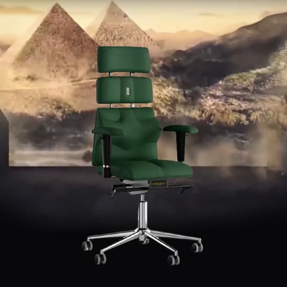 Καρέκλα Διευθυντική Kulik Pyramid από Τεχνητό Δέρμα - Πράσινη image 1