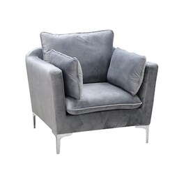 Πολυθρόνα Homemarkt Karen HM3136.11 από Βελουδο - Γκρι