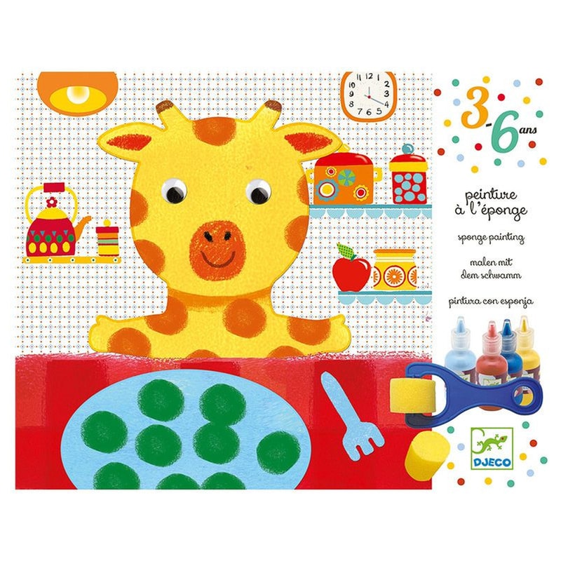 DJECO Ζωγραφική Με Σφουγγαράκια Αγελαδίτσα