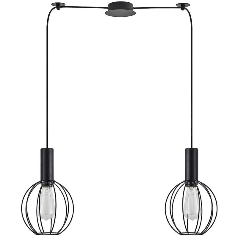 Φωτιστικό Οροφής Δίφωτο Homelighting 77-8536 Μεταλλικό - Μαύρο