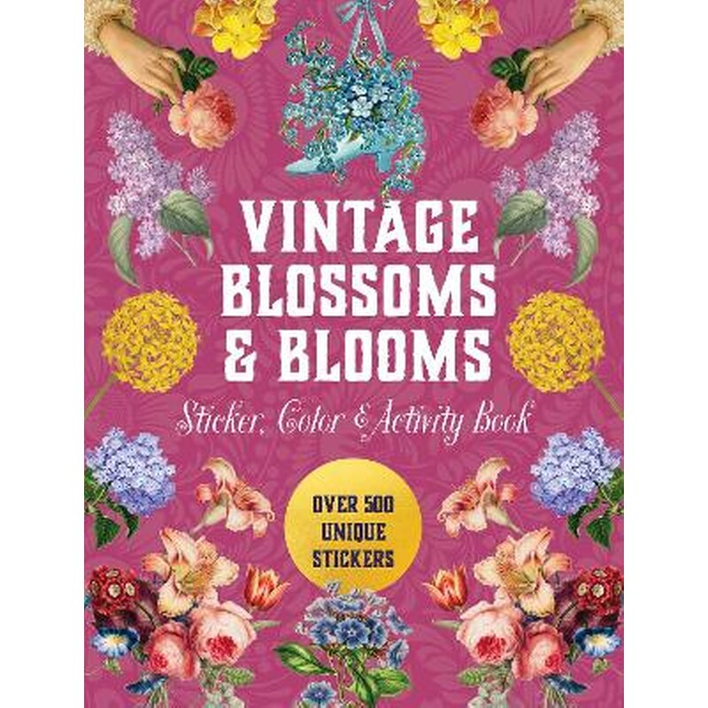 Vintage Blossoms and Blooms Sticker, Color Activity Book