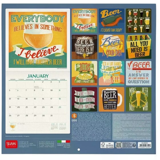 Ημερολόγιο Τοίχου Legami 2026 Beer 30x29cm image 2