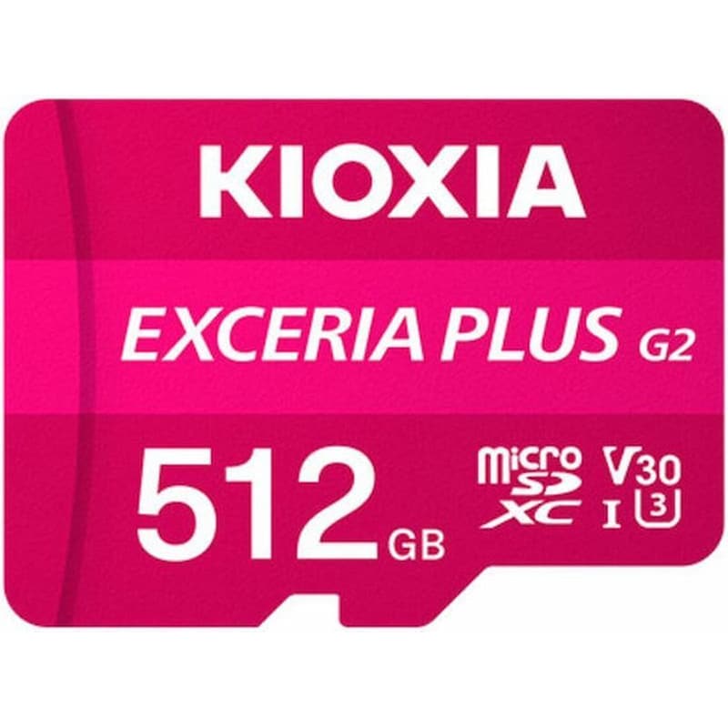 Kioxia Exceria Plus microSDXC 512GB Class 10 U3 A1 UHS-I με αντάπτορα - Mangeta