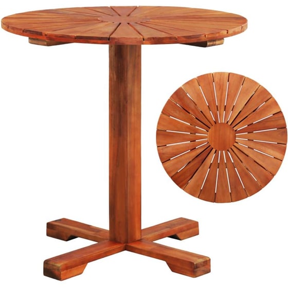 Τραπέζι Εξωτερικού Χώρου Bistro VidaXL από Ξύλο φ70x70 cm - Kαφέ image 1