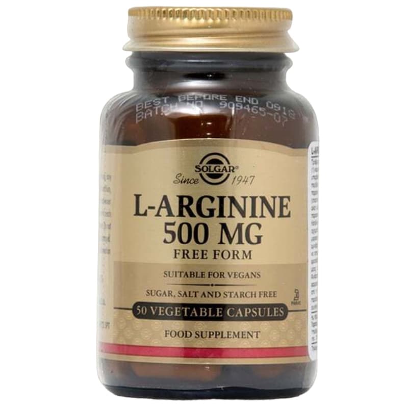 Αμινοξύ Solgar L-arginine 500mg - 50 κάψουλες