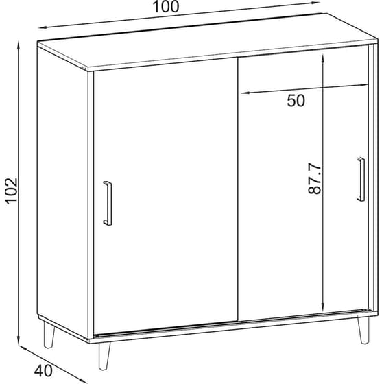 Παπουτσοθήκη Ντουλάπι Kitwood με 3 Ράφια και 2 Πόρτες 100x40x102cm - Sonoma/ Δρυς image 1