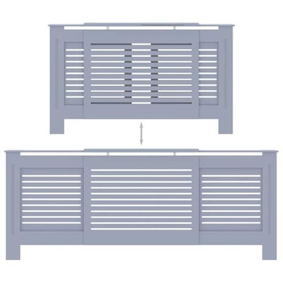Vidaxl Κάλυμμα Καλοριφέρ Γκρι 205 Εκ. Από Mdf image 5