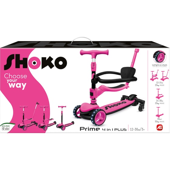 Παιδικό Πατίνι Shoko Prime 4 In 1 Plus για 12+ Μηνών - Ροζ image 0