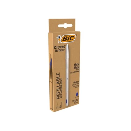 Στυλό Διαρκείας BIC Cristal Matte Metal 1.0mm Μπλε (+2 Ανταλλακτικά) image 0