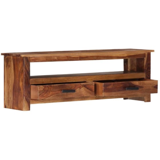 Έπιπλο Τηλεόρασης VidaXL Μασίφ Ξύλο 118x30x40cm - Kαφέ image 2