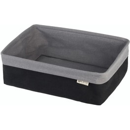 Καλάθι Αποθήκευσης Estia Υφασμάτινο 30x20x10 cm - Μαύρο/Γκρι