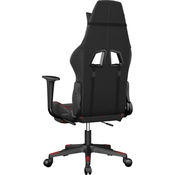 Καρέκλα Gaming VIDAXL 345441 με Υποπόδιο από Τεχνητό Δέρμα - Μαύρο image 3