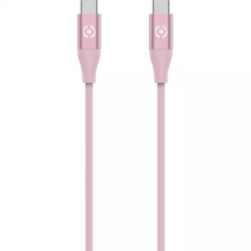 CELLY Καλώδιο Φόρτισης Celly USB-C σε USB-C 60W 1.5m - Ροζ