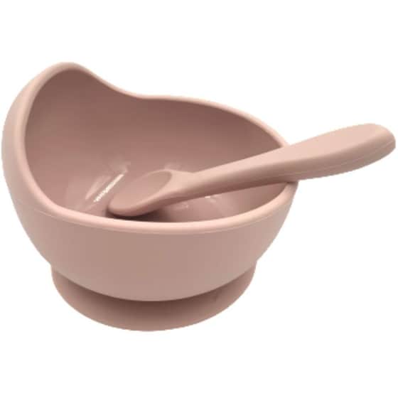 Baby In World Μπολ Σιλικόνης Με Κουταλάκι - Ροζ image 0