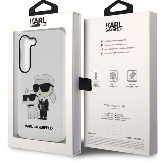 Θήκη Samsung Galaxy S23 - Karl Lagerfeld Hard Case Karl+Choupette - Clear/Glitter image 7