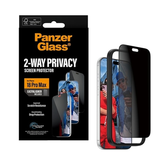 Προστατευτικό οθόνης Apple iPhone 18 Pro Max - PanzerGlass 2-Way Privacy Ultra-Wide Fit w. EasyAligner image 4