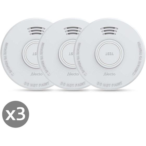 Φωτοηλεκτρικός ανιχνευτής καπνού ALECTO SD110 X3 με σειρήνα 85dB 3 τμχ image 0