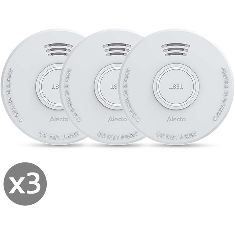 Φωτοηλεκτρικός ανιχνευτής καπνού ALECTO SD110 X3 με σειρήνα 85dB 3 τμχ