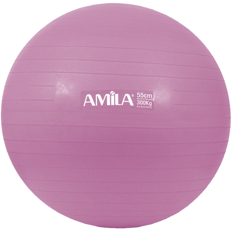 Μπάλα Γυμναστικής Amila Κατάλληλη για Pilates 1 kg 55 cm από PVC - Ροζ