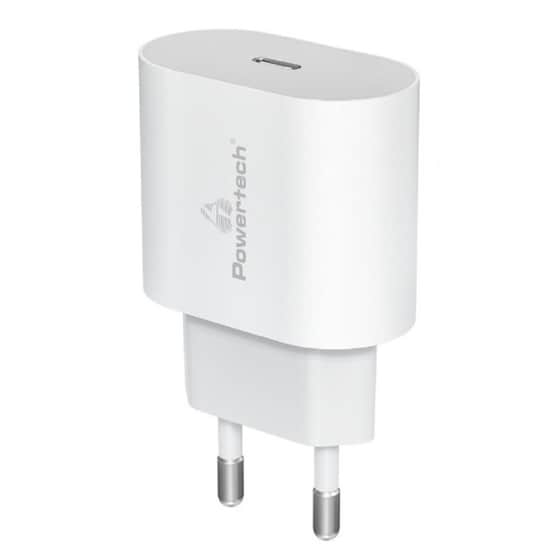 Φορτιστής Πρίζας Powertech USB-C 12W - Λευκό (pt-1150) image 0