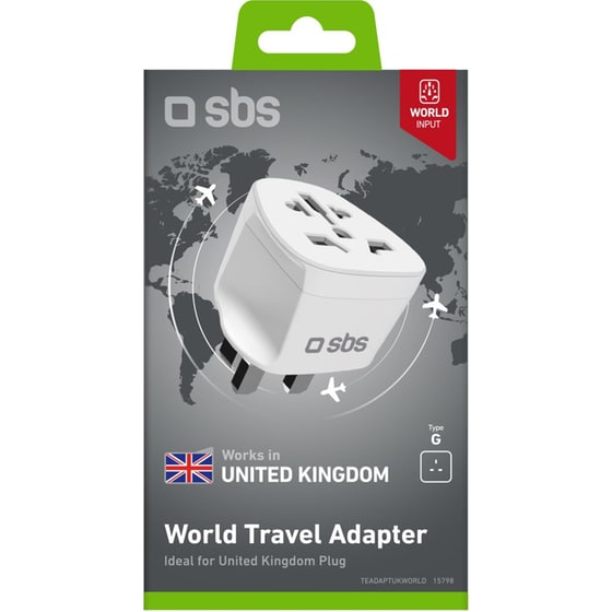 Αντάπτορας SBS World Travel Adapter UK Plug 2500W - White image 1