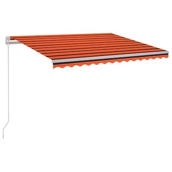 Τέντα Vidaxl Συρόμενη Χειροκίνητη με LED 300x250cm - Πορτοκαλί/Καφέ image 2