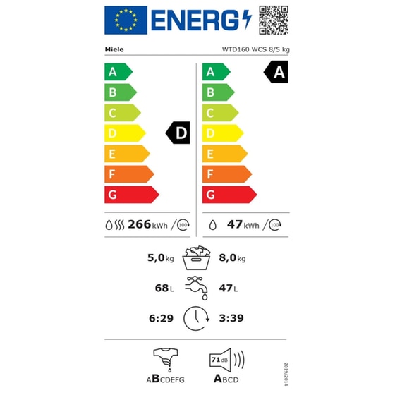 MIELE WTD160 με WiFi 8/5 kg 1.500 Στροφές με WiFi Λευκό Πλυντήριο Στεγνωτήριο image 3