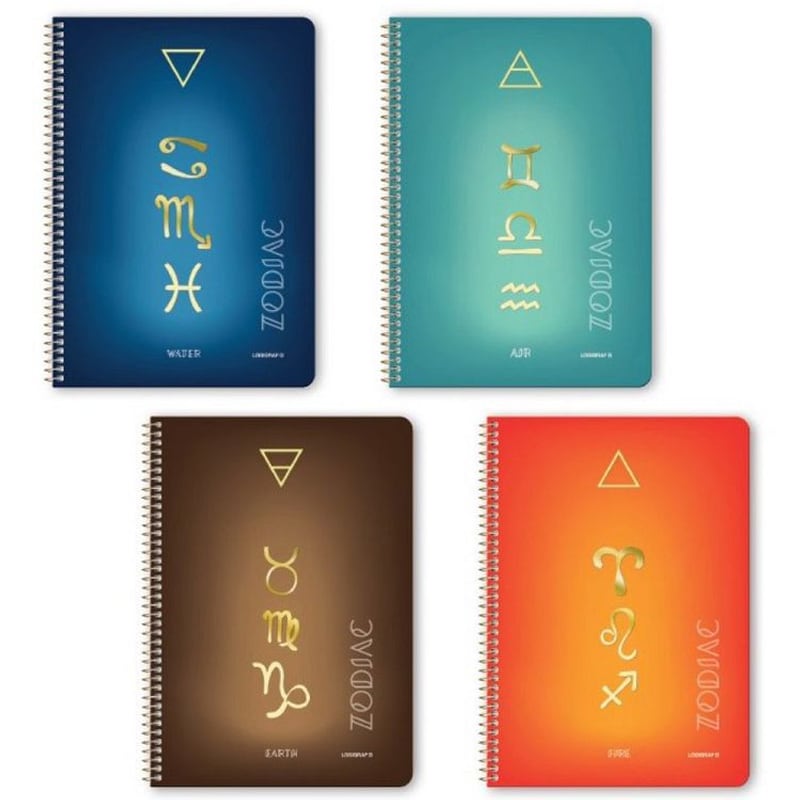 LOGIGRAF Zodiac Τετράδιο Σπιράλ Wirelock A4 21χ29 2 Θέματα (10τμχ)
