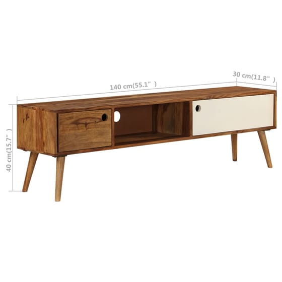 Έπιπλο Τηλεόρασης VidaXL Ξύλινο 140x30x40cm - Kαφέ/Λευκό image 9