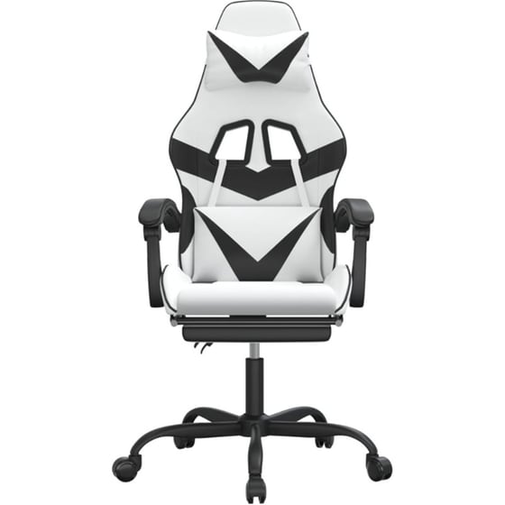 Καρέκλα Gaming VIDAXL 3143864 με Υποπόδιο από Τεχνητό Δέρμα - Μαύρο image 1