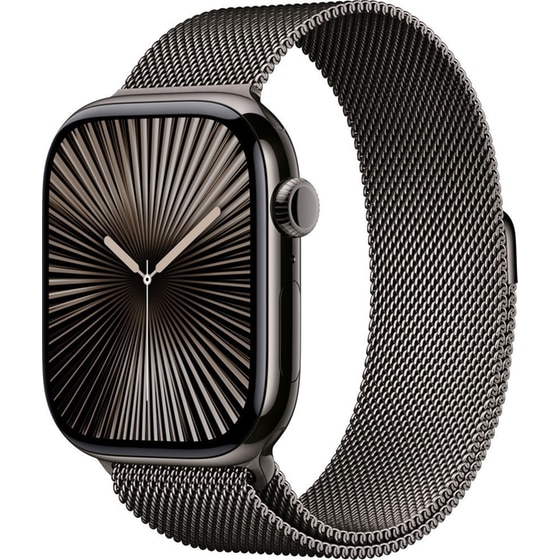 Apple Watch Series 10 GPS + Cellular 46mm Slate Titanium Case with Slate Milanese Loop - S/M image 0