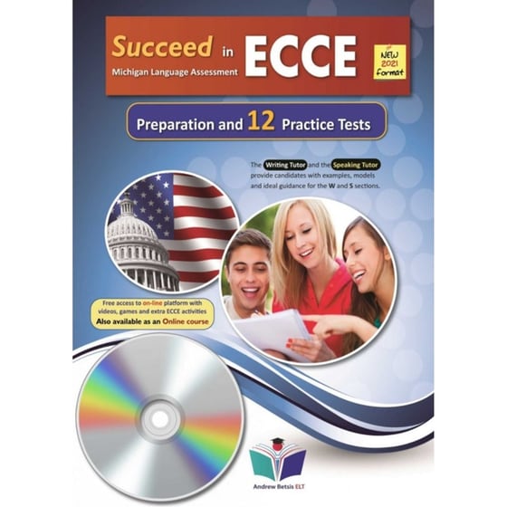 Succeed in ECCE Michigan Language Assessment NEW 2021 Format (12) Practice Tests - Audio MP3/CD image 0