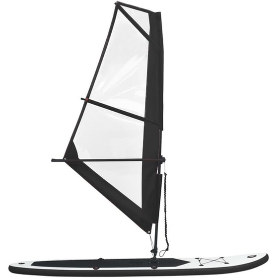 Φουσκωτή Σανίδα SUP VidaXL με Πανί 330x72 cm - Μαύρη Λευκή image 2