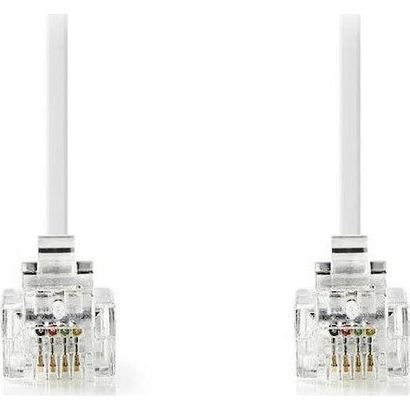 Καλώδιο Rj11 Nedis Telecom Male To Rj11 Male 10.0 M White Tcgp90200wt100
