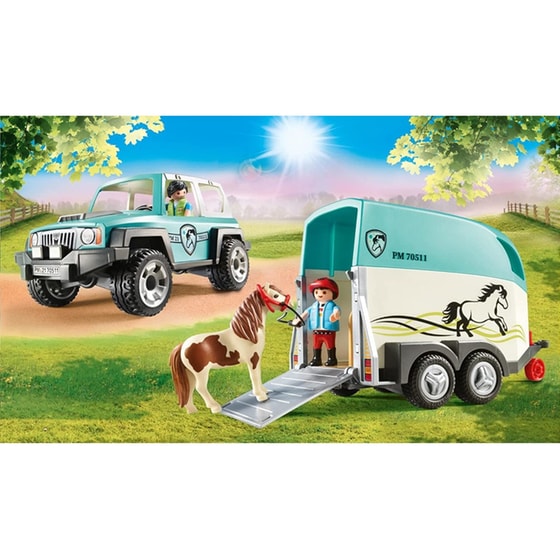 PLAYMOBIL® Country Όχημα με τρέιλερ μεταφοράς πόνυ (70511) image 1
