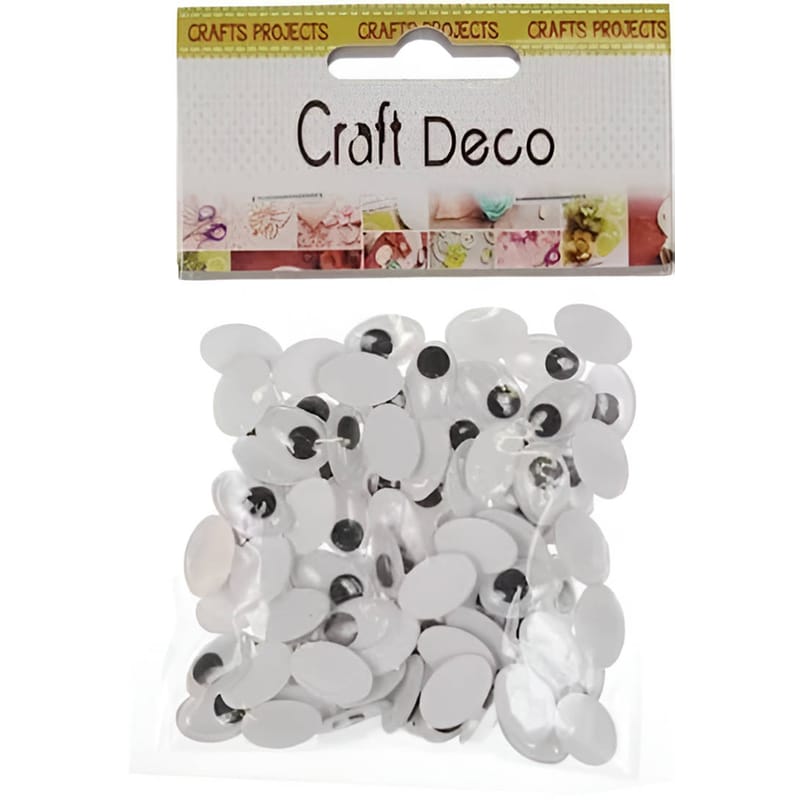 Αυτοκόλλητα Ματάκια Anhui Tianhui 9x12 mm Οβάλ (100 Τεμάχια)