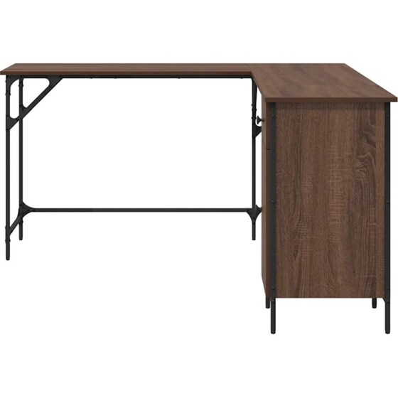 Γραφείο VidaXL από Επεξεργασμένο Ξύλο 141x141x75 cm - Καφέ Δρυς image 5
