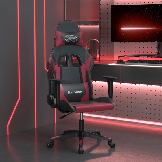 Καρέκλα Gaming VIDAXL 345452 με Ρυθμιζόμενα Μπράτσα από Τεχνητό Δέρμα - Μαύρο / Κόκκινο image 9