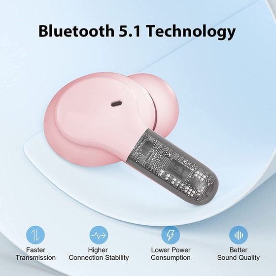 Ακουστικά Bluetooth QCY T13 NC - Ροζ image 5