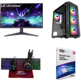 Bundle Desktop Quest (Ryzen 5-5500/16GB/500 GB SSD/GeForce RTX 5050/Win11Home) + LG Gaming Monitor 24'' 24GS50F FHD VA 180Hz 1ms + Σετ Gaming 4 in 1 CM416 + Antivirus Bitdefender