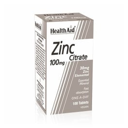 Συμπλήρωμα Διατροφής Health Aid Zinc Citrate 100 mg - 100 Ταμπλέτες