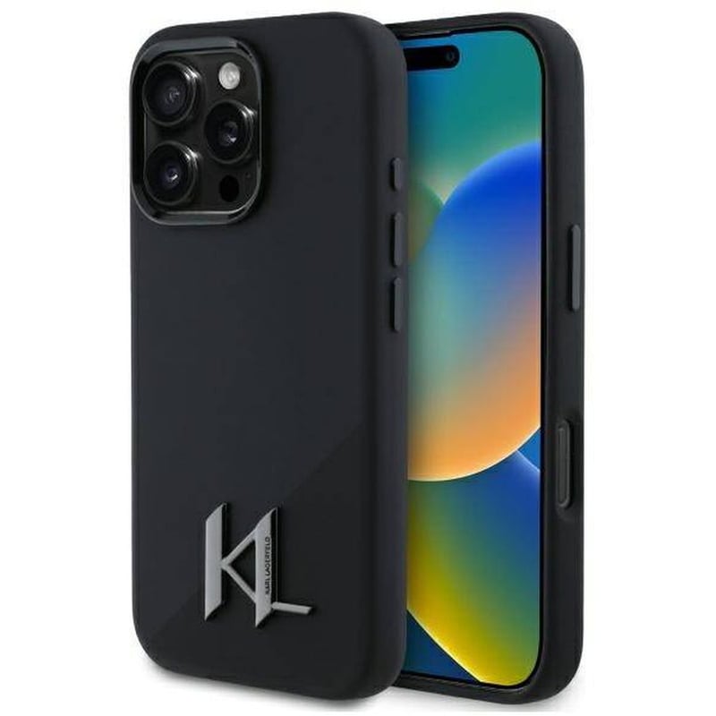Θήκη Apple iPhone 16 Pro Max - Karl Lagerfeld Hard Silicone Shadow Metal Initial MagSafe - Black