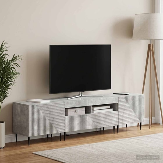 Έπιπλο Τηλεόρασης VidaXL με LED 3 τμχ 178 x 35 x 43 cm - Γκρι Σκυροδέματος image 2